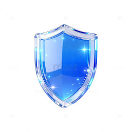 蓝色水晶盾图标设计素材
