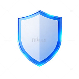蓝色科技感盾牌图标