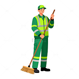 卡通清洁工人物设计素材