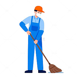 卡通清洁工插画素材