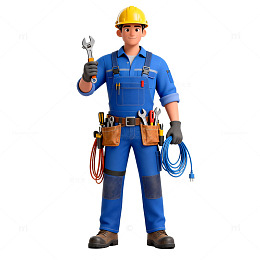 卡通工人形象设计素材