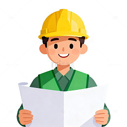 卡通建筑工人图纸设计素材