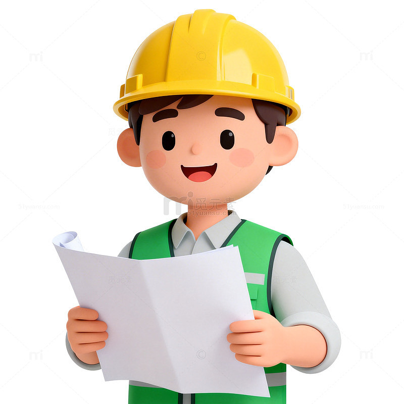 卡通工程师图纸检查