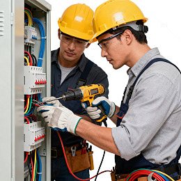 电工现场安装电线设备