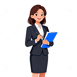 职场女性卡通形象矢量素材