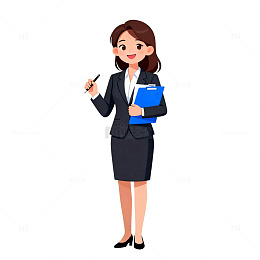 商务女性职业形象矢量插画