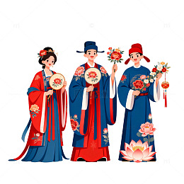 古风汉服人物插画设计素材