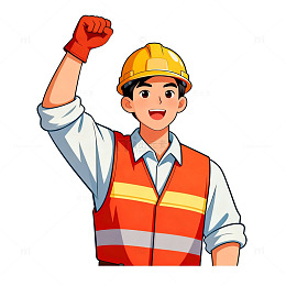 卡通建筑工人形象矢量素材