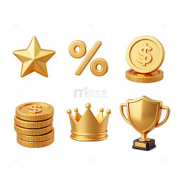 金色金融元素图标矢量素材