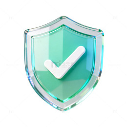 透明盾牌安全标识图标