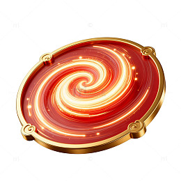 华丽红金魔法盘图案设计素材