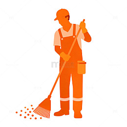 简洁风格清洁工矢量插画