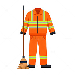 工作服装清洁工具矢量插画