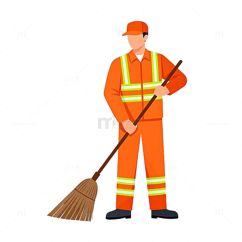 卡通清洁工保洁员形象设计素材