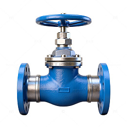 蓝色工业阀门实物图