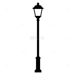 简约路灯剪影图标设计元素
