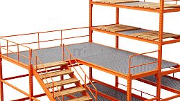 工业风货架3D模型渲染图