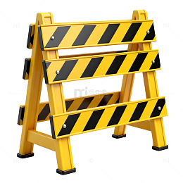 黄色警示路障三维模型