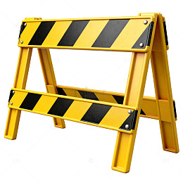 黄黑警示路障施工安全设施