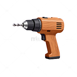 卡通电钻图标设计素材