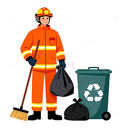 消防员环保宣传矢量素材