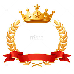 金色皇冠麦穗奖章设计素材