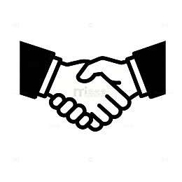 简约握手图标合作标志