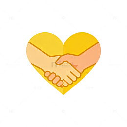 心形握手合作友谊图标