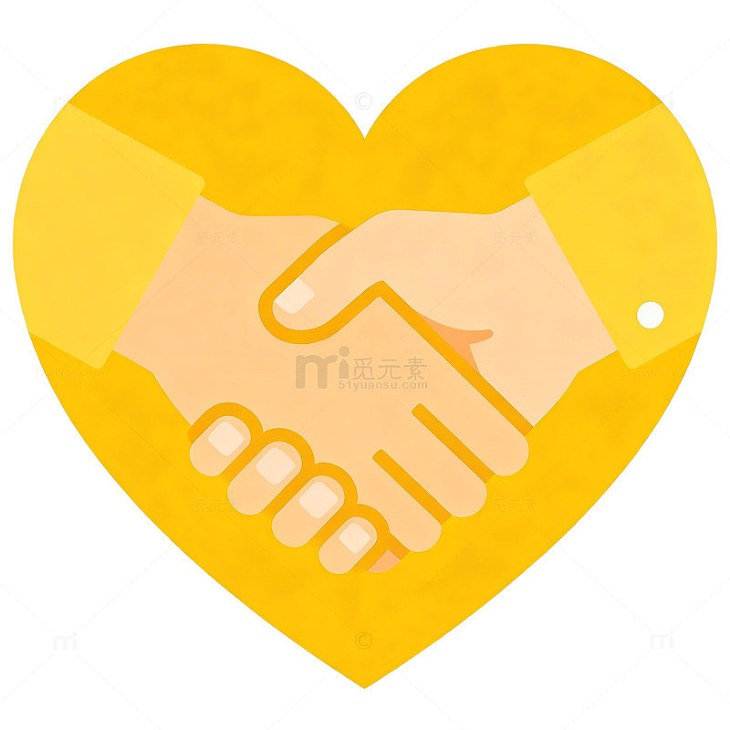 心形握手合作图标