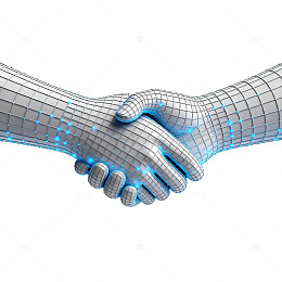 科技感握手合作