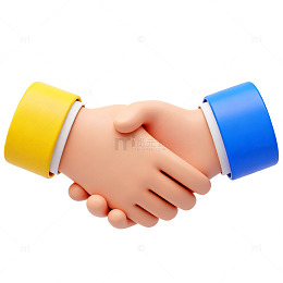 卡通握手合作矢量素材