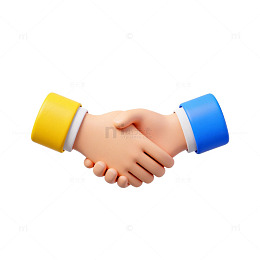 卡通握手合作素材