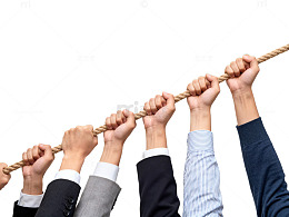 团结协作拉绳上升图表