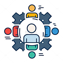 扁平风格团队协作插画