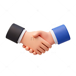 卡通握手合作素材