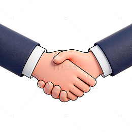 卡通握手合作插画素材