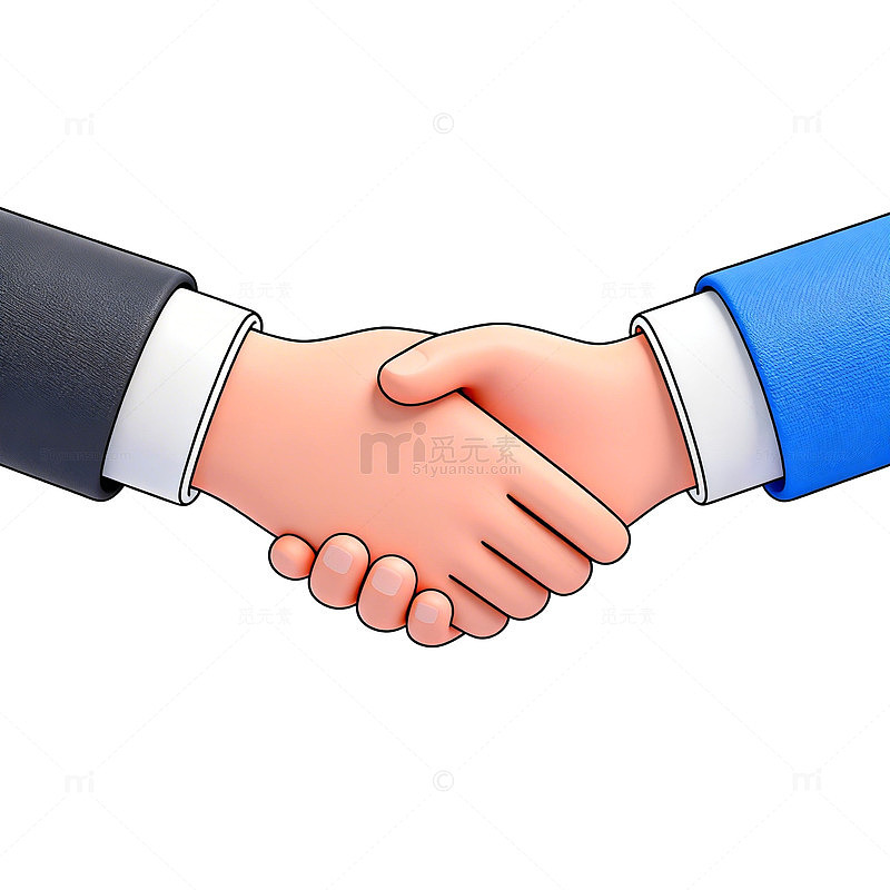 握手合作卡通图片