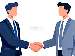 商务洽谈握手合作插画