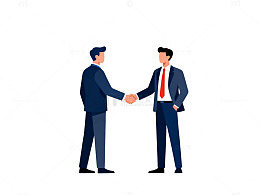 商务洽谈合作成功插画