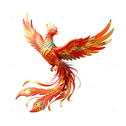 凤凰图案中国传统神话艺术插画