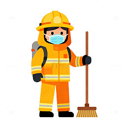 消防员卡通形象插画