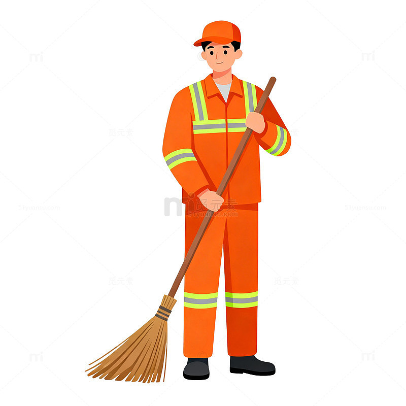 卡通环卫工人形象设计元素