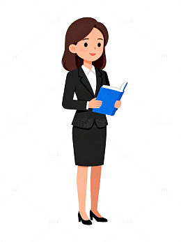 商务女性阅读矢量图