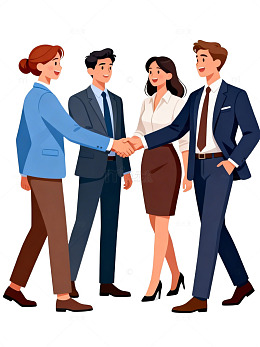 商业合作握手矢量插画