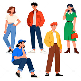 时尚年轻人插画合集