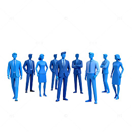 蓝色商务人群模型展示