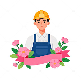 卡通工人插画素材