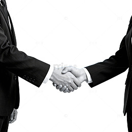 商务握手城市背景合作