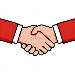 卡通握手合作矢量素材