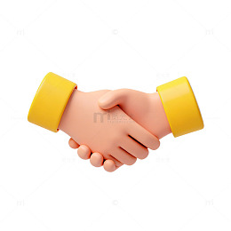 卡通握手合作矢量素材